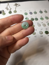Load image into Gallery viewer, 12.5-13mm Type A 100% Natural icy watery green purple white yellow Jadeite Safety Guardian Button donuts pendant PF2