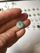 Load image into Gallery viewer, 12.5-13mm Type A 100% Natural icy watery green purple white yellow Jadeite Safety Guardian Button donuts pendant PF2
