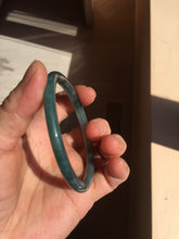 Load image into Gallery viewer, 57.6mm Certified Type A 100% Natural dark green blue gray black slim round cut Guatemala Jadeite bangle PJ5-4321