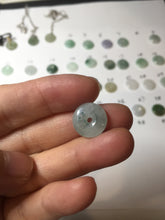 Load image into Gallery viewer, 12.5-13mm Type A 100% Natural icy watery green purple white yellow Jadeite Safety Guardian Button donuts pendant PF2