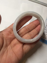 Load image into Gallery viewer, 50.5mm Certified Type A 100% Natural light purple/white oval shape Jadeite Jade bangle BK128-0257