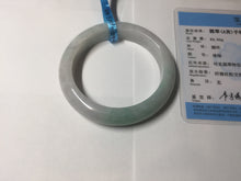 Load image into Gallery viewer, 56.5mm certified 100% natural type A white/light green white purple jadeite jade bangle AH100-0545