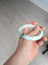 Load image into Gallery viewer, 57.5mm Certified 100% natural Type A green/white jadeite jade bangle BM32-9745
