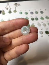 Load image into Gallery viewer, 12.5-13mm Type A 100% Natural icy watery green purple white yellow Jadeite Safety Guardian Button donuts pendant PF2
