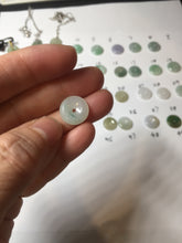 Load image into Gallery viewer, 12.5-13mm Type A 100% Natural icy watery green purple white yellow Jadeite Safety Guardian Button donuts pendant PF2