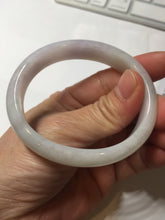 Load image into Gallery viewer, 50.5mm Certified Type A 100% Natural light purple/white oval shape Jadeite Jade bangle BK128-0257