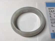 Load image into Gallery viewer, 47.5mm certified 100% natural Type A icy watery green white broad style oval jadeite jade bangle BK129-0267