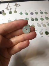 Load image into Gallery viewer, 12.5-13mm Type A 100% Natural icy watery green purple white yellow Jadeite Safety Guardian Button donuts pendant PF2