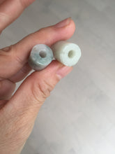 Load image into Gallery viewer, 14.5-16.7mm Type A 100% Natural white light green Jadeite Jade LuluTong (Every road is smooth) bead pendant group BP93 Add-on item