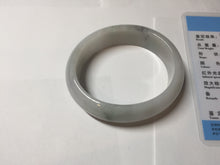 Load image into Gallery viewer, 47.5mm certified 100% natural Type A icy watery green white broad style oval jadeite jade bangle BK129-0267