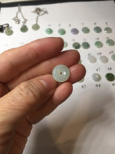Load image into Gallery viewer, 12.5-13mm Type A 100% Natural icy watery green purple white yellow Jadeite Safety Guardian Button donuts pendant PF2