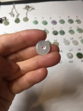 Load image into Gallery viewer, 12.5-13mm Type A 100% Natural icy watery green purple white yellow Jadeite Safety Guardian Button donuts pendant PF2