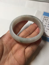 Load image into Gallery viewer, 47.5mm certified 100% natural Type A icy watery green white broad style oval jadeite jade bangle BK129-0267