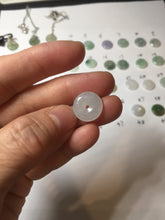 Load image into Gallery viewer, 12.5-13mm Type A 100% Natural icy watery green purple white yellow Jadeite Safety Guardian Button donuts pendant PF2