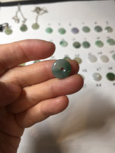 Load image into Gallery viewer, 12.5-13mm Type A 100% Natural icy watery green purple white yellow Jadeite Safety Guardian Button donuts pendant PF2