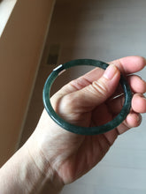 Load image into Gallery viewer, 61mm Certified Type A 100% Natural dark green/blue/gray Guatemala slim round cut Jadeite bangle PD176-2495