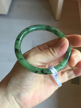 Load image into Gallery viewer, 55mm Certified 100% Natural Fresh Young Green/Dark Green/Black Green Ink Painting (绿水墨) Round Cut Nephrite (Wulanhai 乌兰海碧玉) Bangle HN166-7328