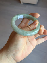 Load image into Gallery viewer, 52mm 100% natural certified light green/gray jadeite jade bangle AX130-0235