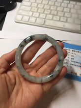 Load image into Gallery viewer, 56mm certificate 100% natural Type A white dark green ink painting (水墨) round cut jadeite jade bangle PC157-3144