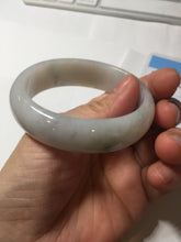 Load image into Gallery viewer, 47.5mm certified 100% natural Type A icy watery green white broad style oval jadeite jade bangle BK129-0267