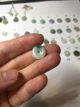 Load image into Gallery viewer, 12.5-13mm Type A 100% Natural icy watery green purple white yellow Jadeite Safety Guardian Button donuts pendant PF2