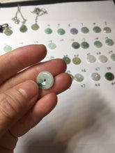 Load image into Gallery viewer, 12.5-13mm Type A 100% Natural icy watery green purple white yellow Jadeite Safety Guardian Button donuts pendant PF2
