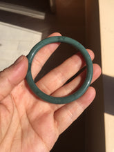 Load image into Gallery viewer, 51.1mm Certified Type A 100% Natural dark green blue gray black slim round cut Guatemala Jadeite bangle PJ3-4307