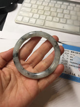 Load image into Gallery viewer, 56mm certificate 100% natural Type A white dark green ink painting (水墨) round cut jadeite jade bangle PC157-3144