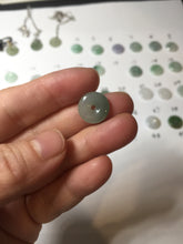 Load image into Gallery viewer, 12.5-13mm Type A 100% Natural icy watery green purple white yellow Jadeite Safety Guardian Button donuts pendant PF2