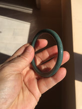 Load image into Gallery viewer, 51.1mm Certified Type A 100% Natural dark green blue gray black slim round cut Guatemala Jadeite bangle PJ3-4307