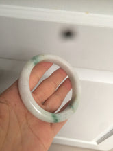 Load image into Gallery viewer, 60.6mm certified 100% Natural green/white with green floating flowers Jadeite Jade bangle AZ36-4373