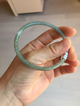 Load image into Gallery viewer, 60.6mm Type A 100% Natural Light Green/Gray/Black/Brown “Reed Flowers & Snow” Guatemala Slim Round Cut Jadeite Bangle PJ124-1412