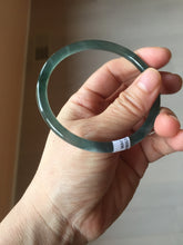 Load image into Gallery viewer, 61mm Certified Type A 100% Natural dark green/blue/gray Guatemala slim round cut Jadeite bangle PD175-2496