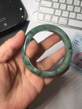 Load image into Gallery viewer, 56.7mm Certified Type A 100% Natural Woodland Green Jadeite Bangle AZ185-0428