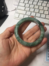 Load image into Gallery viewer, 56.7mm Certified Type A 100% Natural Woodland Green Jadeite Bangle AZ186-0427