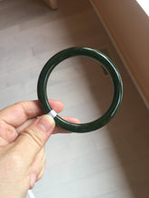 Load image into Gallery viewer, 60.8mm certified 100% Natural dark green/black nephrite Jade(碧玉) bangle HN15-1586