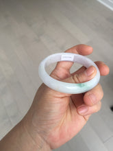 Load image into Gallery viewer, 52mm certified type A100% Natural green purple oval Jadeite Jade bangle BM34-0270