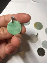 Load image into Gallery viewer, 100% Natural type A sunny green/yellow round Jadeite Jade safe and sound pendant group BP94