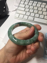 Load image into Gallery viewer, 56.7mm Certified Type A 100% Natural Woodland Green Jadeite Bangle AZ186-0427