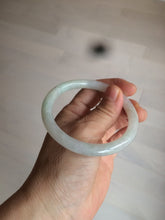Load image into Gallery viewer, 54.8mm Certified type A 100% Natural light green/white round cut Jadeite bangle W100-6500 Add-on item!