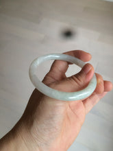 Load image into Gallery viewer, 54.8mm Certified type A 100% Natural light green/white round cut Jadeite bangle W100-6500 Add-on item!
