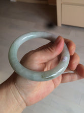 Load image into Gallery viewer, 60mm Certified Type A 100% Natural sunny green/white/purple chubby round cut Jadeite Jade bangle BF3-0028