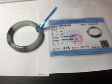 Load image into Gallery viewer, 53mm certified 100% natural Type A icy watery dark green brown jadeite jade bangle AH102-4492