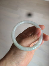 Load image into Gallery viewer, 54.8mm Certified type A 100% Natural light green/white round cut Jadeite bangle W100-6500 Add-on item!
