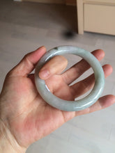 Load image into Gallery viewer, 60mm Certified Type A 100% Natural sunny green/white/purple chubby round cut Jadeite Jade bangle BF3-0028