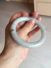 Load image into Gallery viewer, 60mm Certified Type A 100% Natural sunny green/white/purple chubby round cut Jadeite Jade bangle BF3-0028