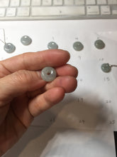 Load image into Gallery viewer, 12.6-16.2mm Type A 100% Natural icy watery light green blue purple white gray Jadeite Safety Guardian Button donuts pendant PF3