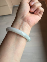 Load image into Gallery viewer, 54.5mm Certified Type A 100% Natural light green/purple round cut Jadeite Jade bangle AM98-2799