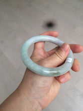 Load image into Gallery viewer, 60mm Certified Type A 100% Natural sunny green/white/purple chubby round cut Jadeite Jade bangle BF3-0028