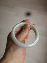 Load image into Gallery viewer, 55mm certified type A 100% Natural light green/white jadeite jade bangle AE66-6537